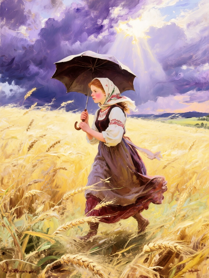 girl in field