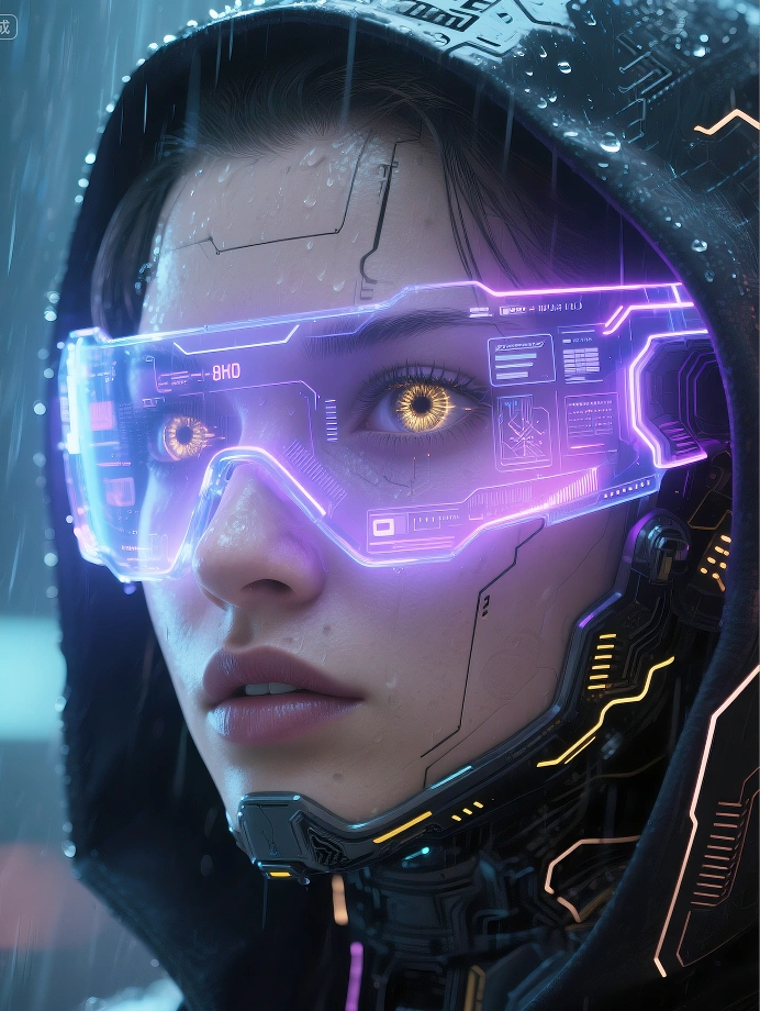 neon girl goggles