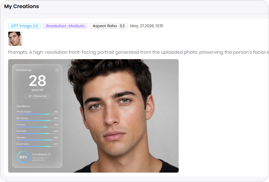 Generate AI age guesser results