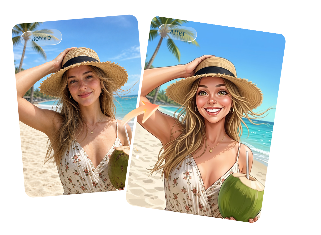 Create personalized AI caricatures from photos with custom prompts