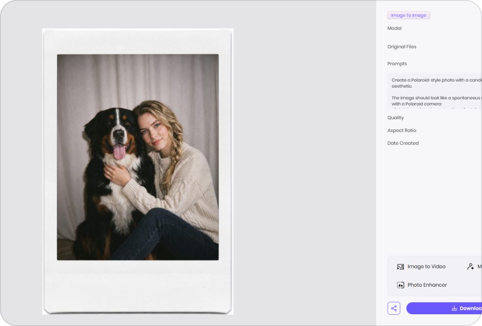 Generate and download an AI Polaroid photo