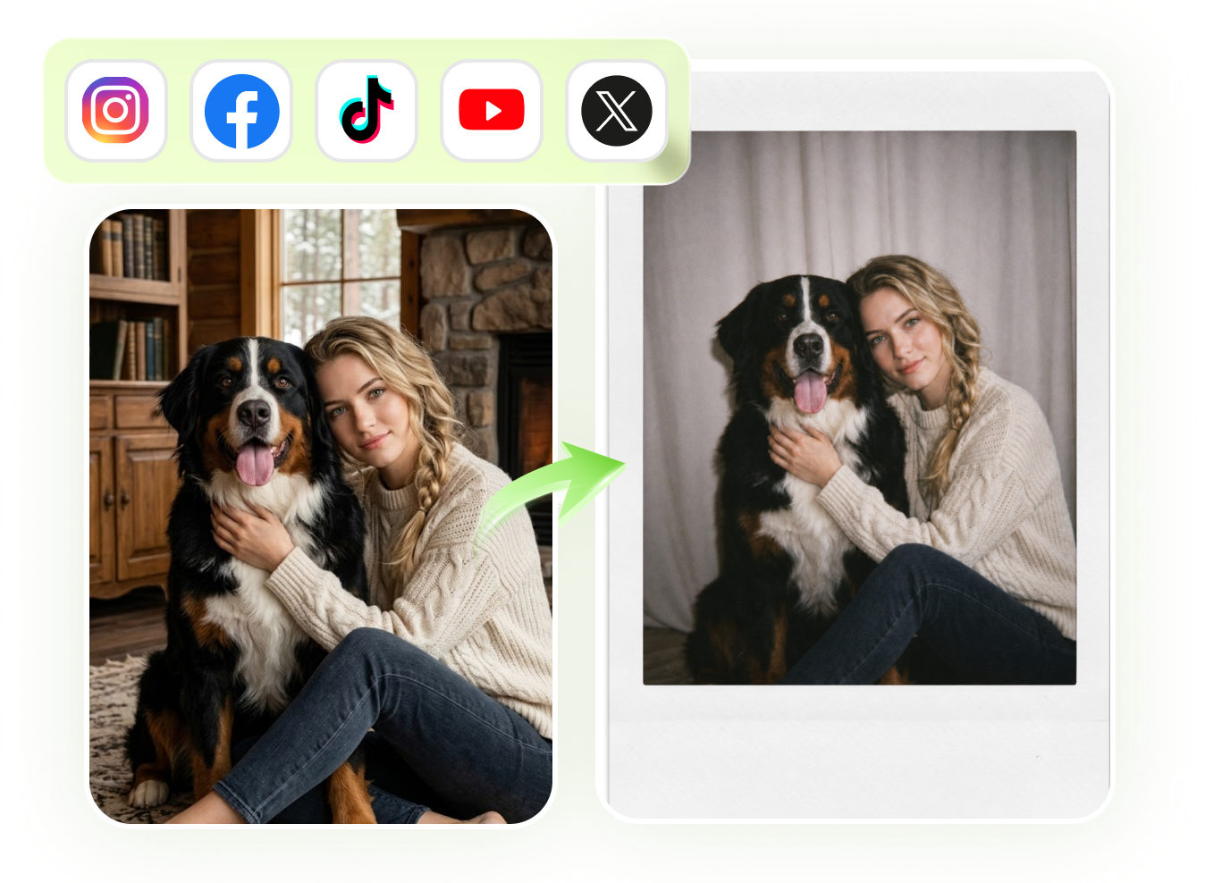AI Polaroid photos for social media sharing and digital memories