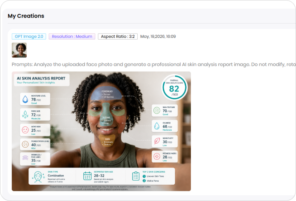 skin analysis result