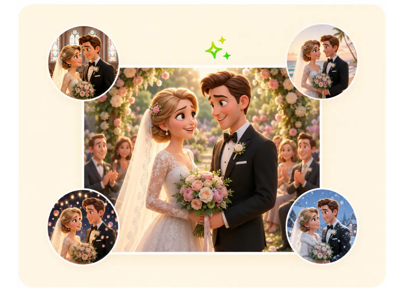 Generate Cinematic & AI 3D Wedding Visuals