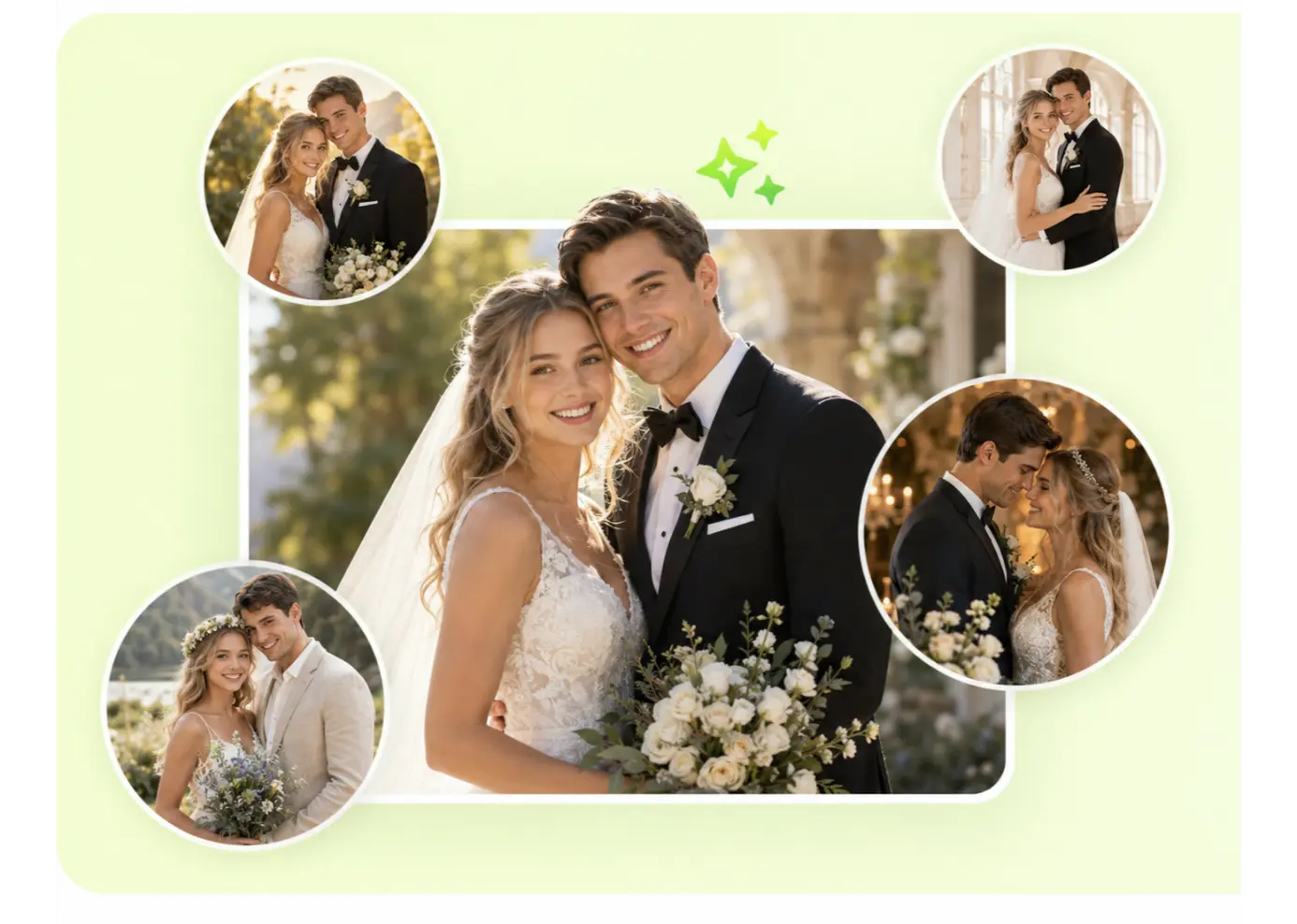 Create Various Style AI Weddings from Photo