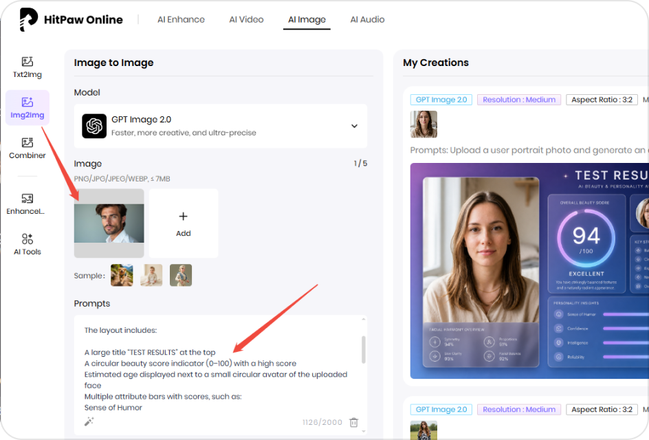 Upload selfie for AI attractiveness test