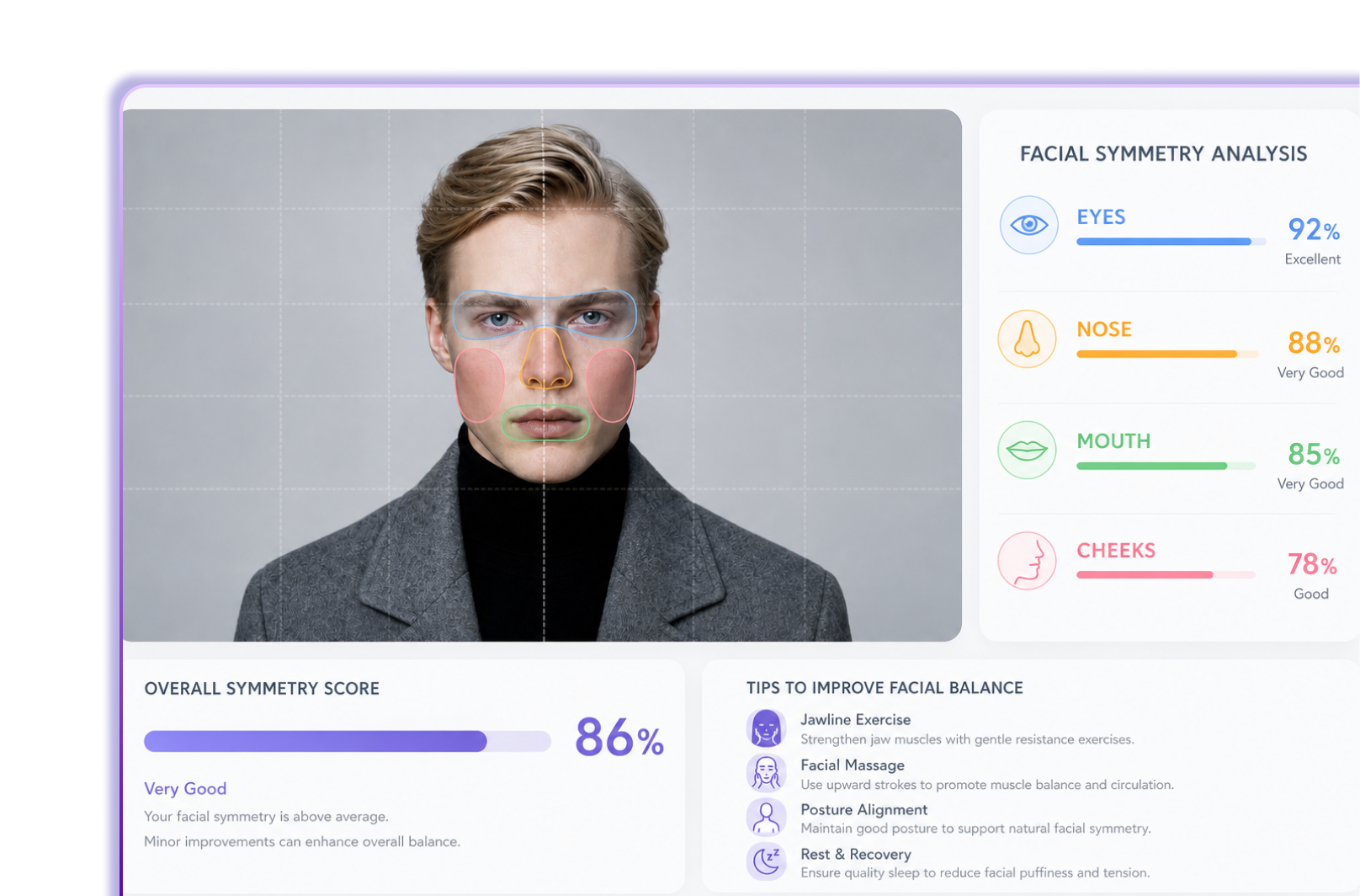 face symmetry test bottom banner