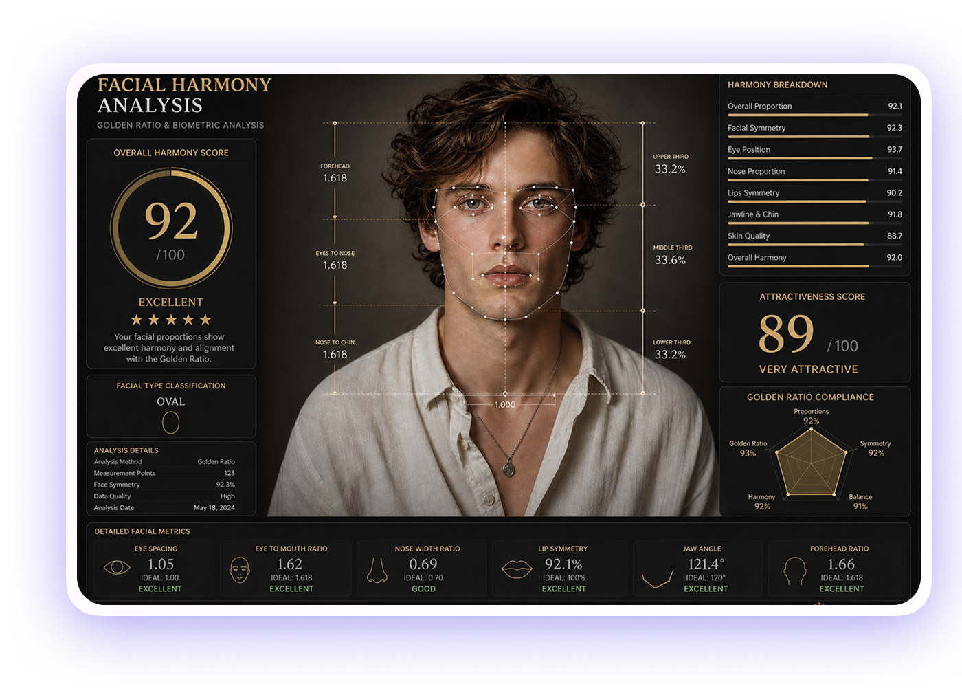 golden ratio face calculation