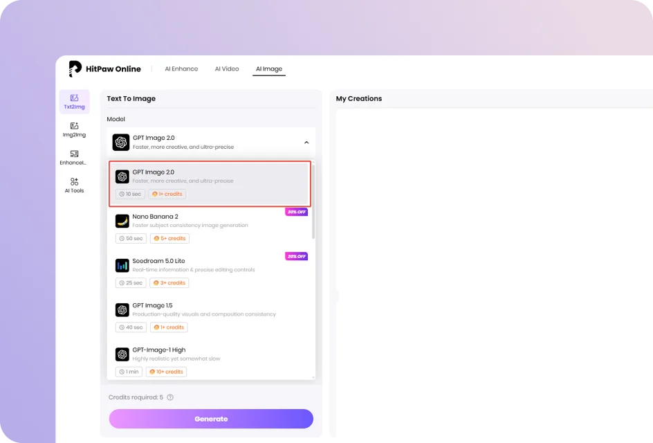 Choose GPT Image 2 model
