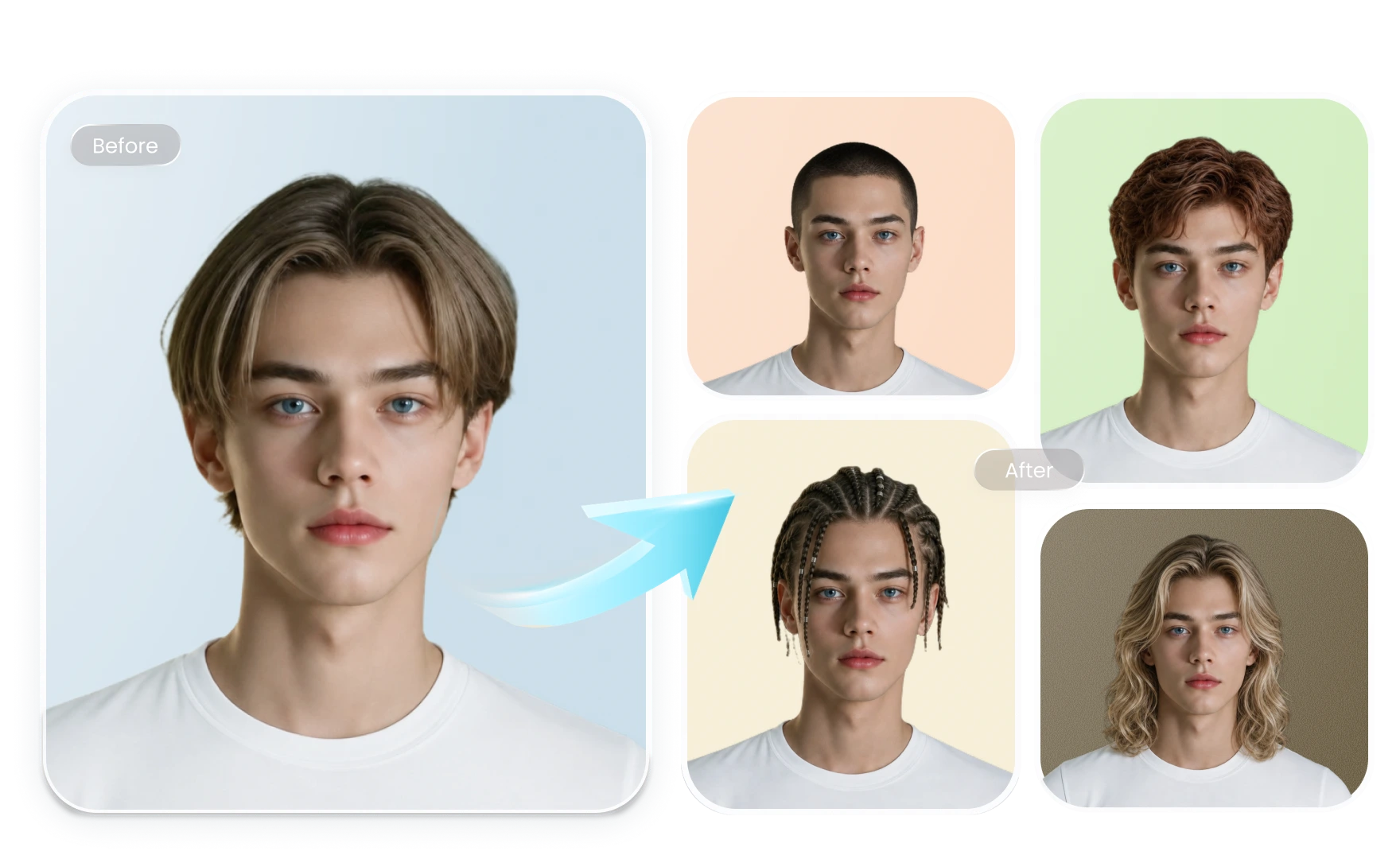 ai change male haircuts for different styles