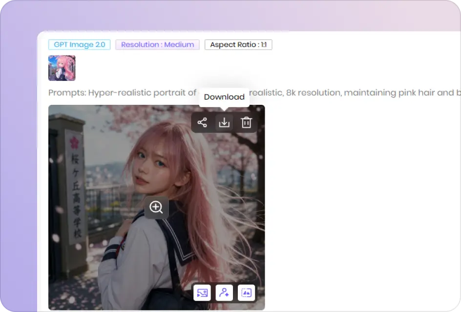 generate and export generated image