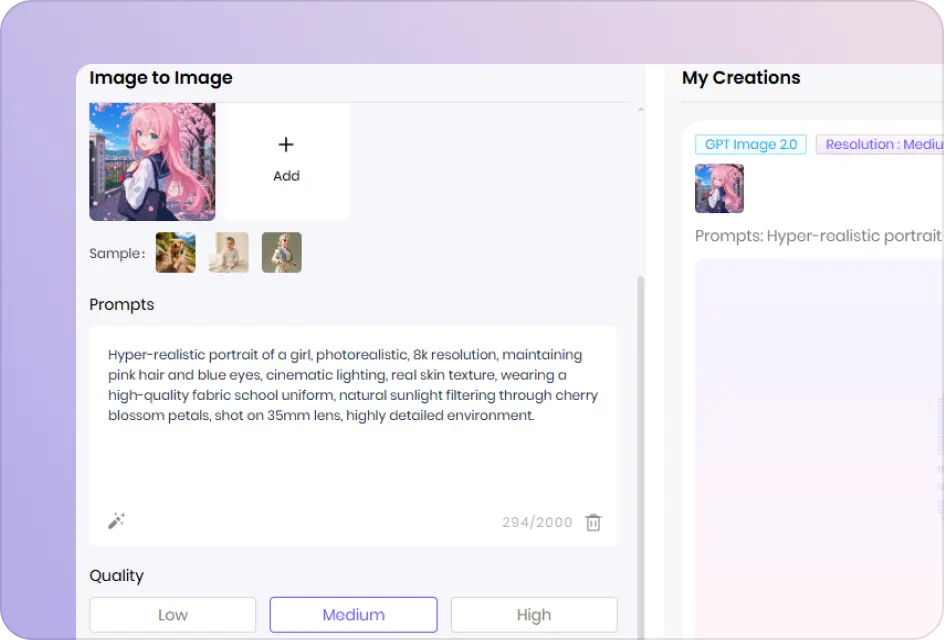 set your image style and prompt