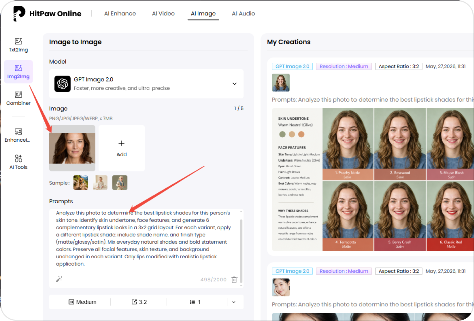 Upload selfie for AI lipstick shade finder