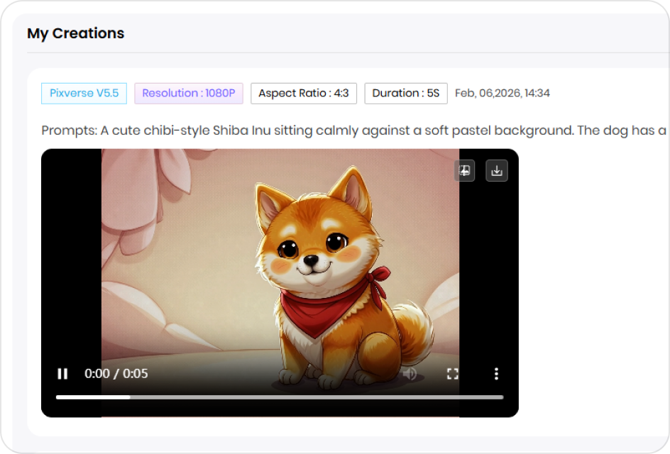Generate and export 2D AI video