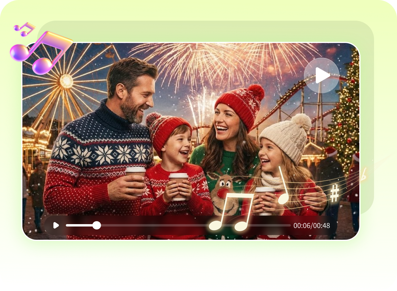 música de fundo ia para geração de vídeo de natal