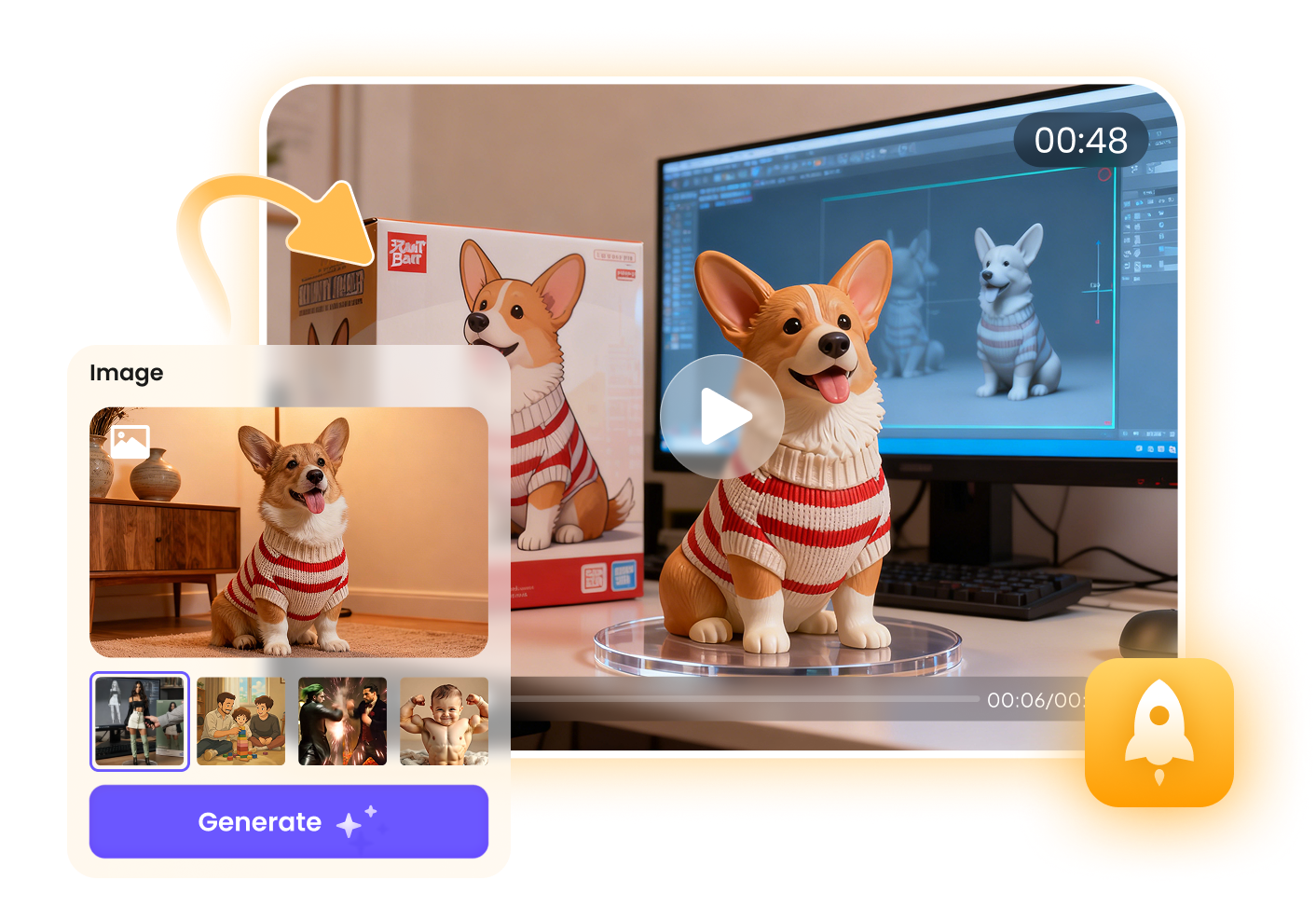 generate ai action figure video easily