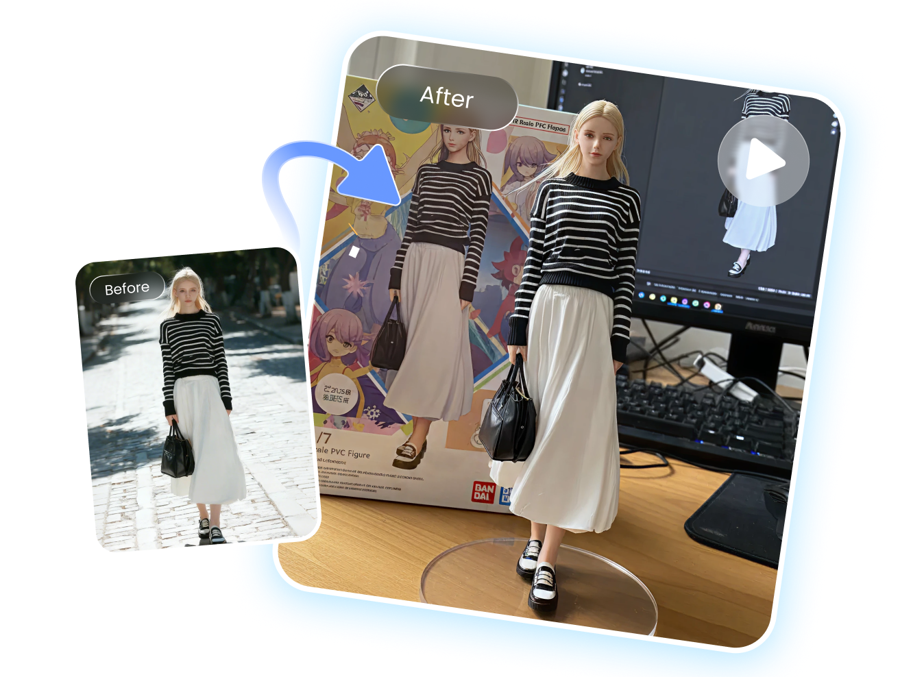 transfer image to action figure video