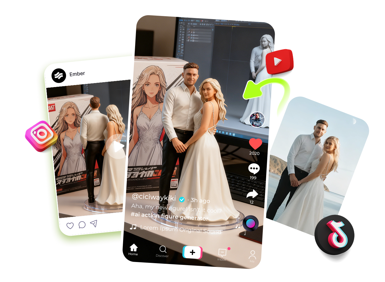 make ai action figure for social sharing
