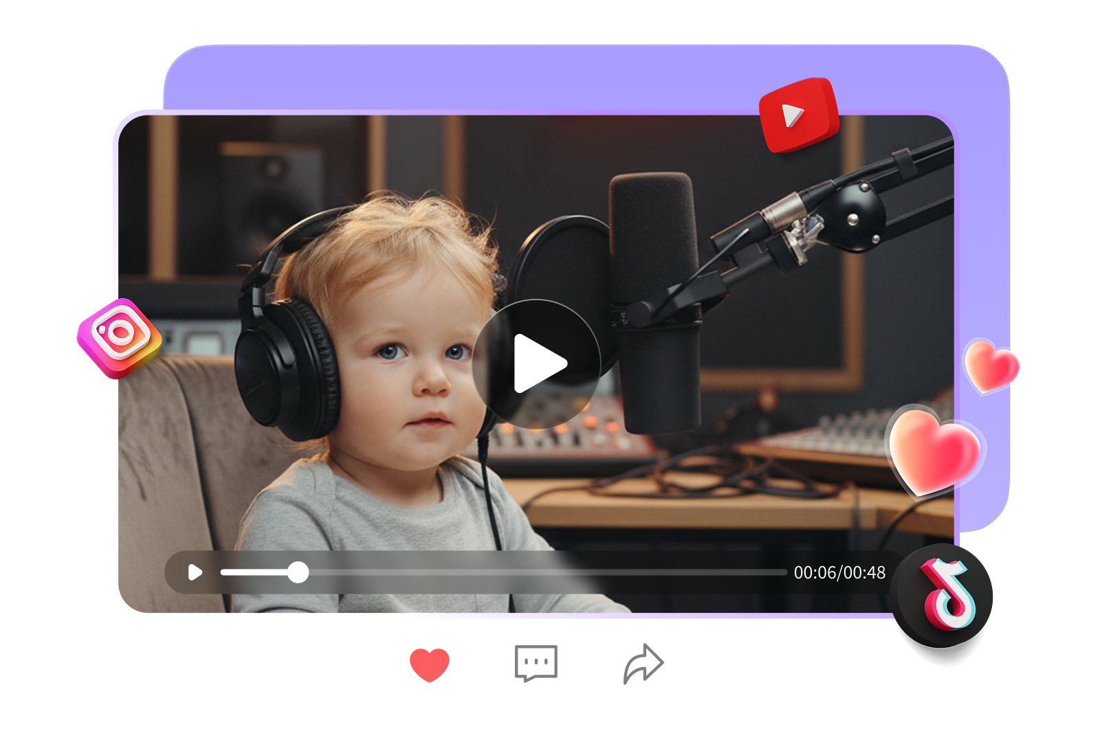 hitpaw online ai baby podcast video generator bottom banner
