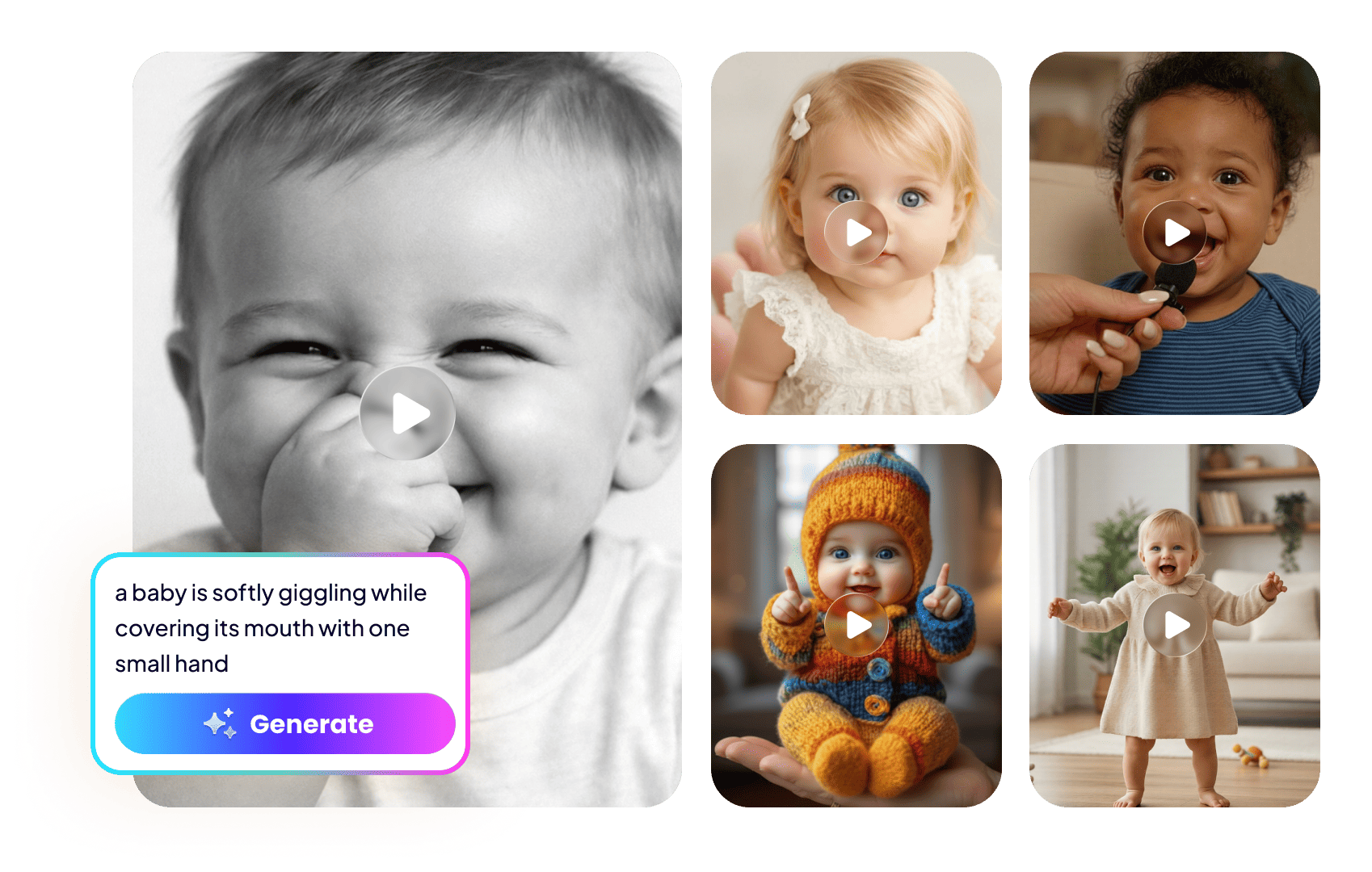 ai baby holding laugh gif creator