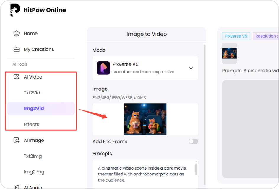 ai cat video generator start
