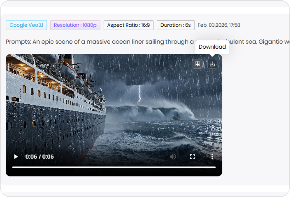 generate cinematic video