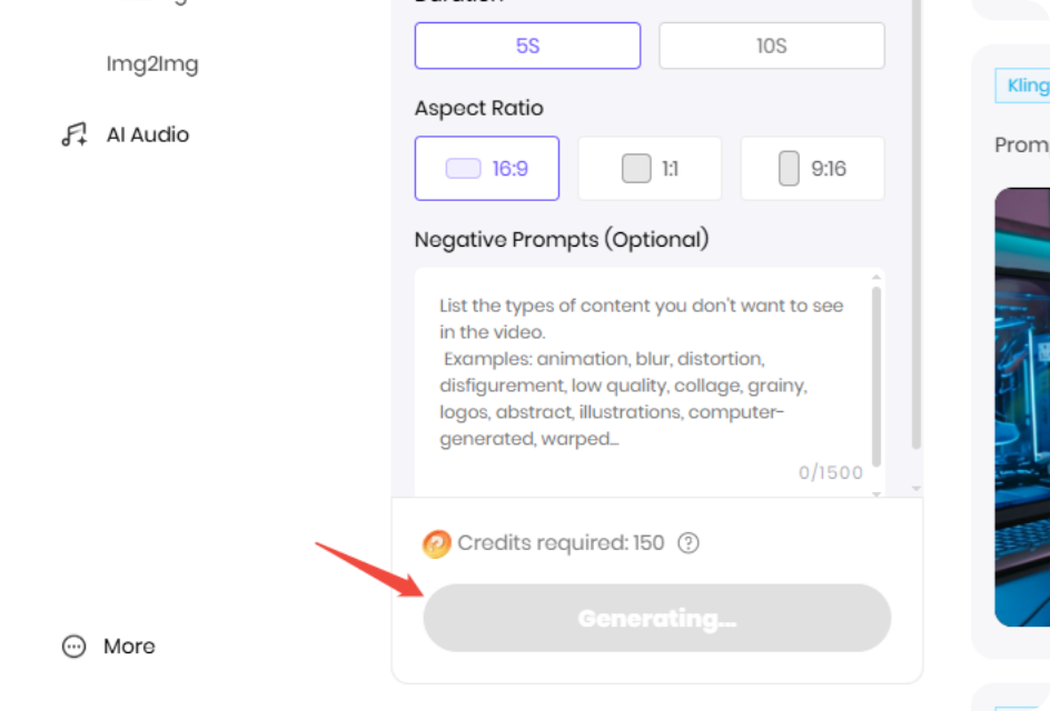 Education video generator settings