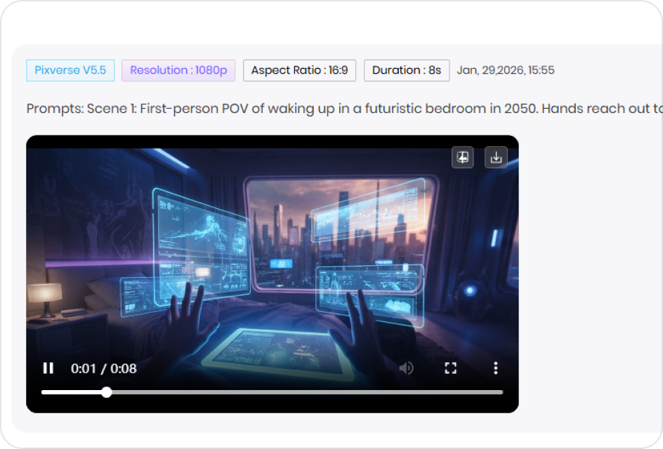 Generate and download faceless AI video