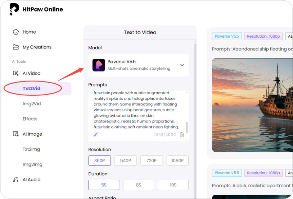 Upload script to create faceless AI video