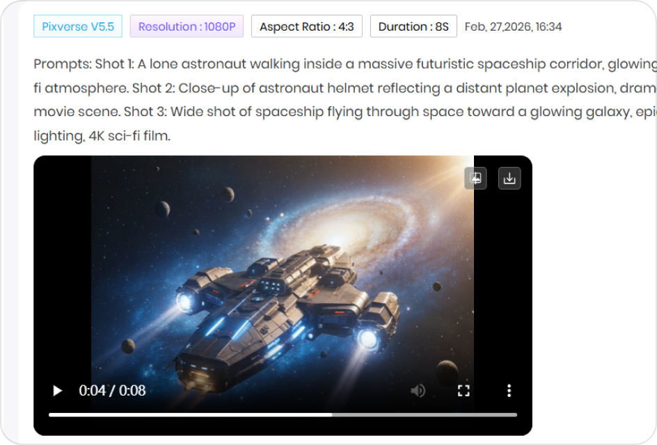 Click Generate to create your cinematic montage video instantly and preview or download it in high quality.