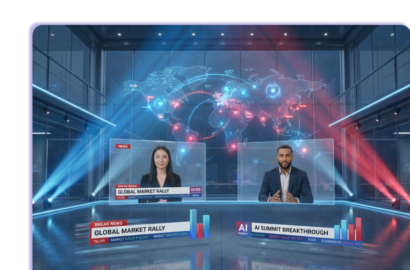 AI news video generator bottom banner