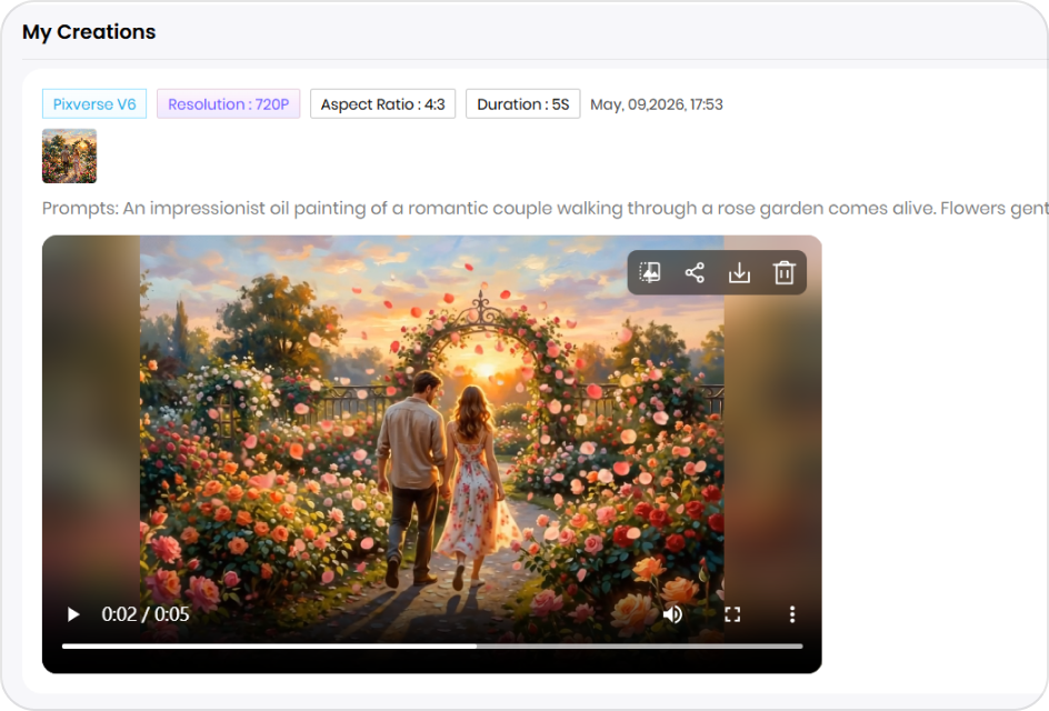 Generate animated AI oil painting video