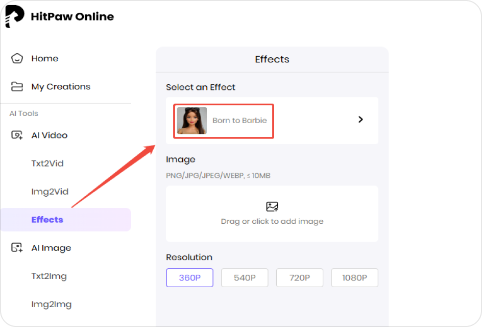 choose barbie video effect