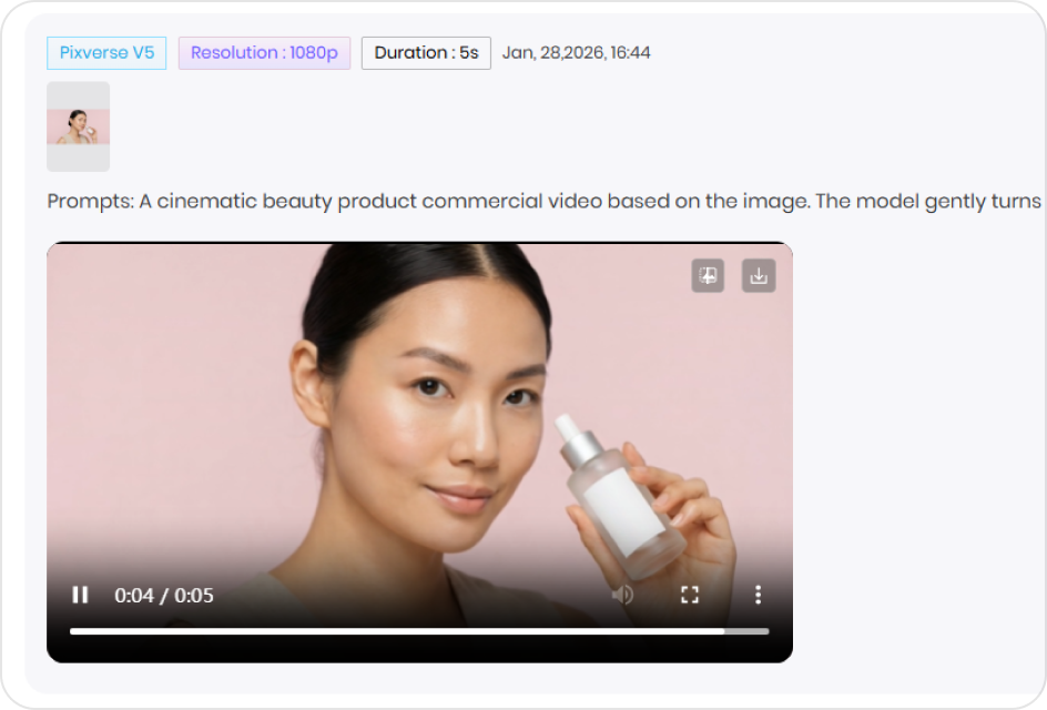 Generate and download your AI promo video instantly for ads or social media.