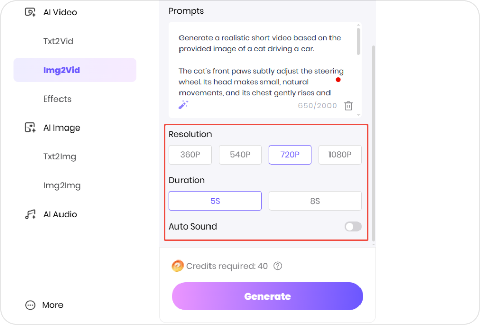 ai tiktok video generator settings