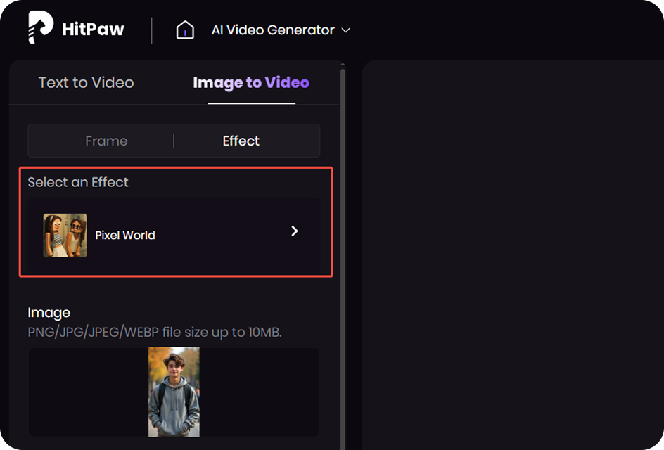 apply pixel world effect