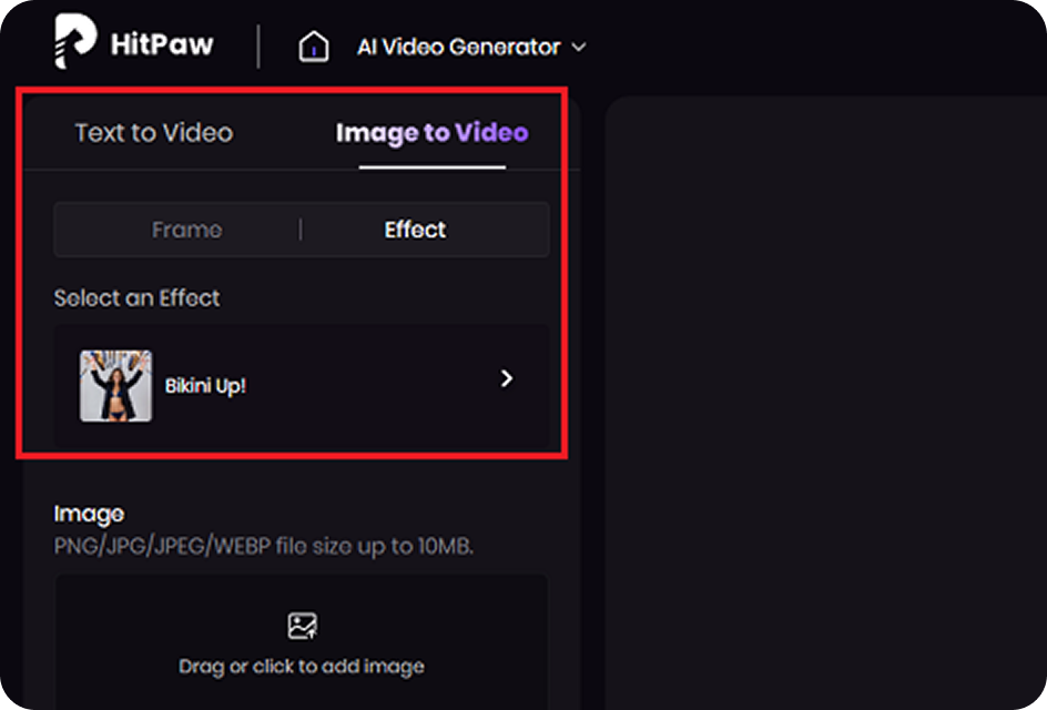 choose ai bikini up effect