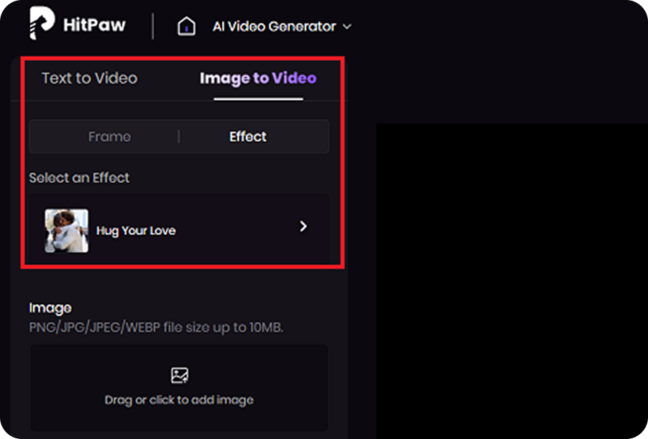 upload or select a hug template