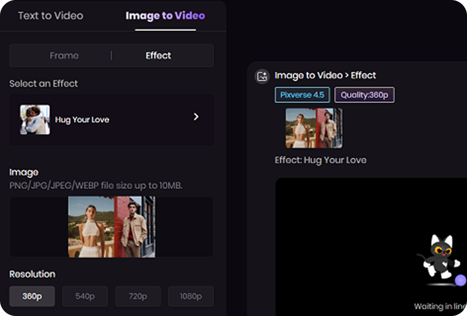 customize the hug scene