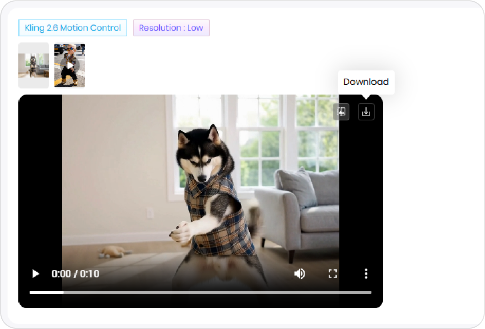 generate and export baby dancing video
