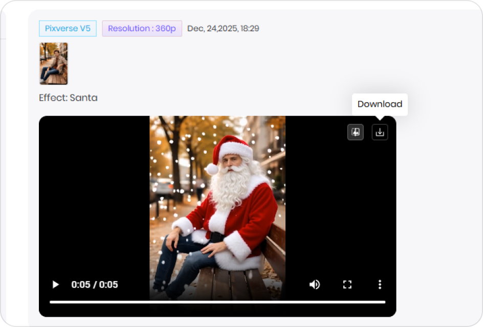 generate and download ai christmas video