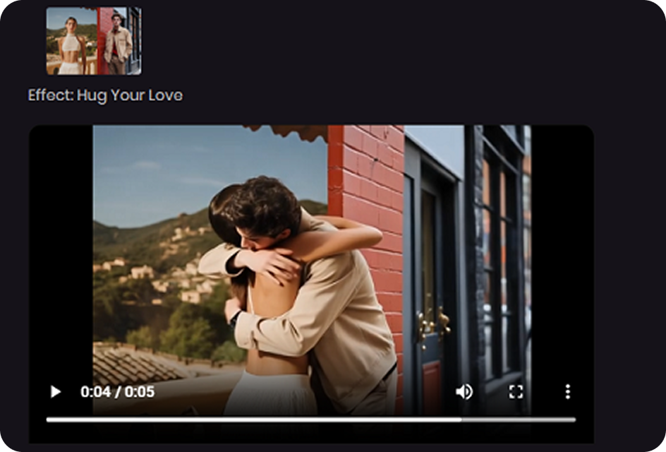 generate and share the hug video