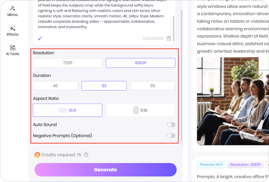 Customize LinkedIn video format and style