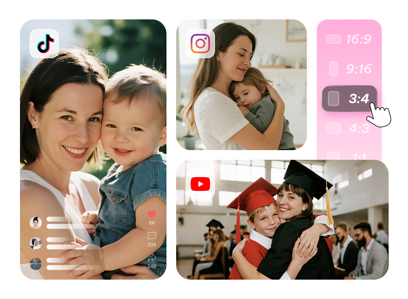 generate ai hug video for social sharing