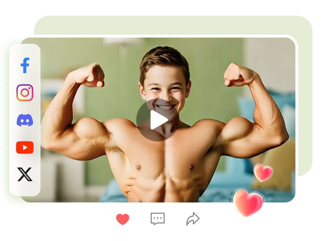 make muscle video for social sharing & engagement