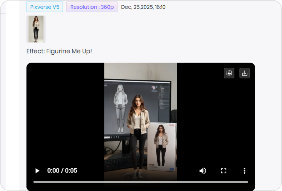 share ai action figure video