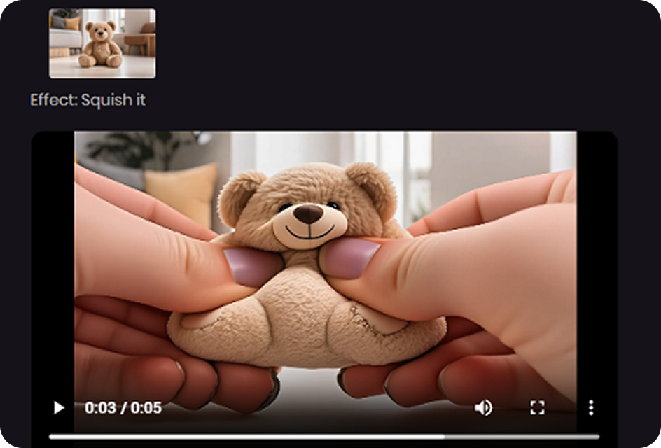share the generated squish video