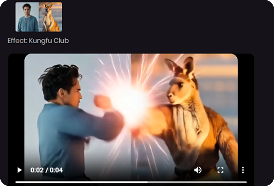share the generated fight video