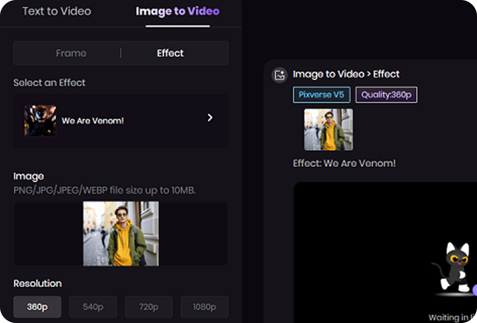 upload an image want transfer to venom