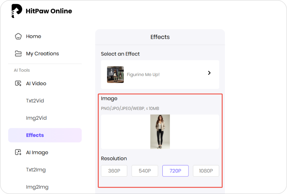 upload image for ai figure
